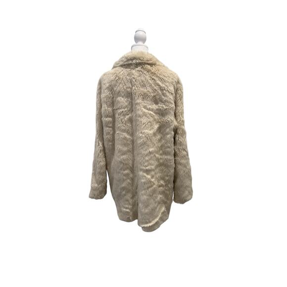 MADEWELL Stagedoor Faux Fur Coat White Jacket Sz M - Picture 4 of 6